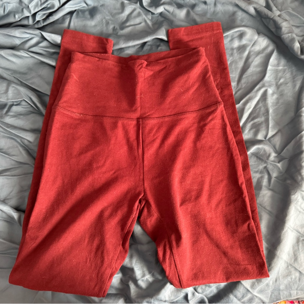 Aerie Maroon High-Waisted Leggings